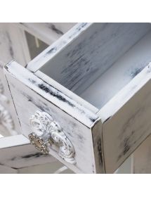 MOBILE BAGNO COMPLETO LEGNO ROVERE BIANCO ANTICATO L.108 P.50