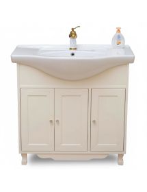 MOBILE BAGNO LEGNO ARTE POVERA AVORIO L.85 P.50