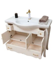 MOBILE BAGNO LEGNO SHABBY AVORIO ANTICATO L.105 P.50