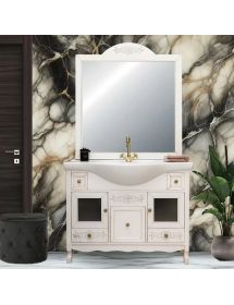 MOBILE BAGNO LEGNO SHABBY AVORIO ANTICATO L.105 P.50
