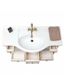 MOBILE BAGNO LEGNO SHABBY AVORIO ANTICATO L.105 P.50