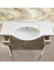 MOBILE BAGNO LEGNO SHABBY AVORIO ANTICATO INTAGLIATO L.105 P.50