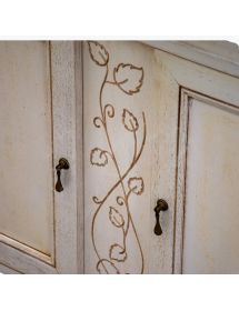 MOBILE BAGNO LEGNO SHABBY AVORIO ANTICATO INTAGLIATO L.105 P.50