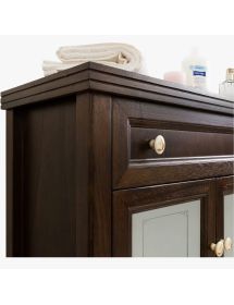 Colonna mobile bagno arte povera legno tinta noce 70x35x82