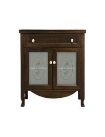 Colonna mobile bagno arte povera legno tinta noce 70x35x82