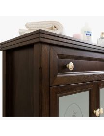 Colonna mobile bagno arte povera legno tinta noce 70x35x82