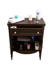 Colonna mobile bagno arte povera legno tinta noce 70x35x82