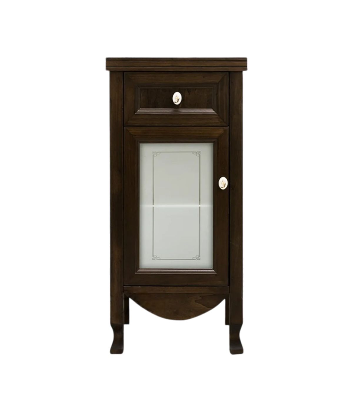 Colonna mobile bagno arte povera legno tinta noce 35x35x81