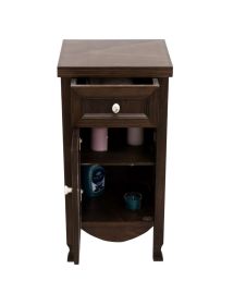 Colonna mobile bagno arte povera legno tinta noce 35x35x81
