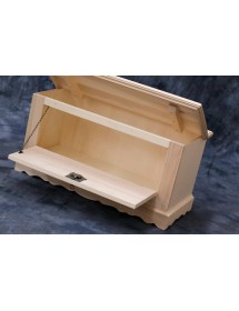 MOBILI 2G - Cassapanca in legno arte povera doppia apertura tinta noce scuro L.100 x P.43 H.50