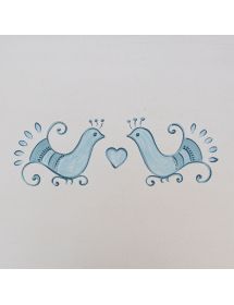 Consolle legno shabby bianco anticato filo azzurro pavoncella 101X55x80