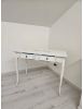 Consolle legno shabby bianco anticato filo azzurro pavoncella 101X55x80