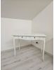 Consolle legno shabby bianco anticato filo azzurro pavoncella 101X55x80