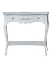 Consolle 1 cassetto legno shabby bianco anticato decorato azzurro 100X40x87