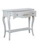 Consolle con specchio legno shabby bianco anticato decorato azzurro 100X40