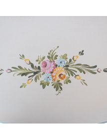 Consolle con specchio legno shabby bianco anticato decorato azzurro 100X40