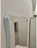 Consolle con specchio legno shabby bianco anticato decorato azzurro 100X40