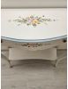Consolle con specchio legno shabby bianco anticato decorato azzurro 100X40