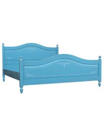 Letto matrimoniale shabby azzurro anticato provenzale 175x212X112