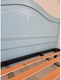 Letto matrimoniale shabby azzurro anticato provenzale 175x212X112
