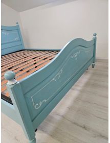 Letto matrimoniale shabby azzurro anticato provenzale 175x212X112