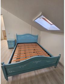 Letto matrimoniale shabby azzurro anticato provenzale 175x212X112