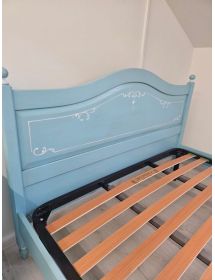 Letto matrimoniale shabby azzurro anticato provenzale 175x212X112