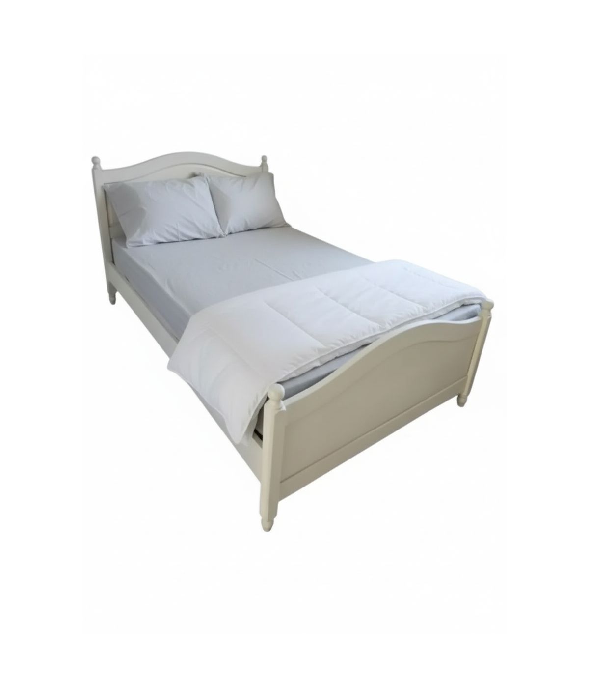 Letto matrimoniale shabby legno bianco anticato 175x212X112