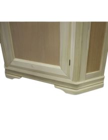 Vetrina angolo legno classico 1 porta grezzo L.76 X 76 H.215