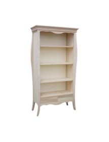Libreria classica 3 ripiani 2 cassetti legno grezzo L.106 P.47 H.204