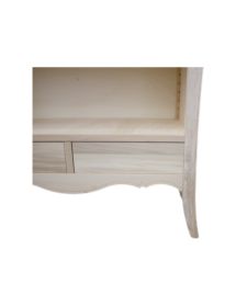 Libreria classica 3 ripiani 2 cassetti legno grezzo L.106 P.47 H.204