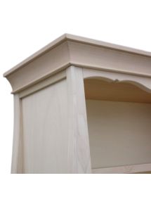 Libreria classica 3 ripiani 2 cassetti legno grezzo L.106 P.47 H.204