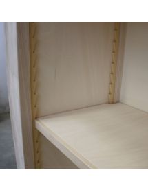 Libreria classica 3 ripiani 2 cassetti legno grezzo L.106 P.47 H.204