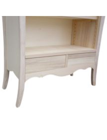 Libreria classica 3 ripiani 2 cassetti legno grezzo L.106 P.47 H.204