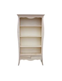 Libreria classica 3 ripiani 2 cassetti legno grezzo L.106 P.47 H.204