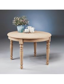 TAVOLO ROTONDO ALLUNGABILE LEGNO GREZZO DIAMETRO 120X120H.80