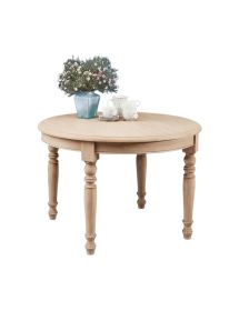 TAVOLO ROTONDO ALLUNGABILE LEGNO GREZZO DIAMETRO 120X120H.80