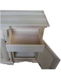 Credenza 4 porte 4 cassetti Legno grezzo 200x45x93