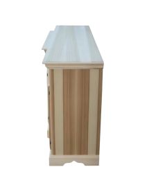 Credenza 4 porte 4 cassetti Legno grezzo 200x45x93