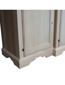 Credenza 4 porte 4 cassetti Legno grezzo 200x45x93