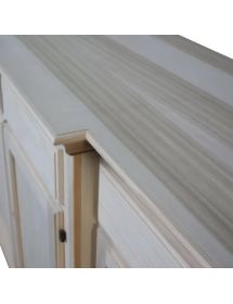 Credenza 4 porte 4 cassetti Legno grezzo 200x45x93