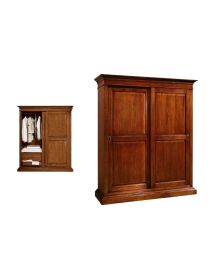 Armadio arte povera in legno 2 ante scorrevoli Cappello dritto 183x67x214