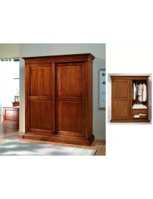 Armadio arte povera in legno 2 ante scorrevoli Cappello dritto 183x67x214