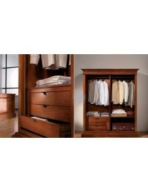 Armadio arte povera in legno 2 ante scorrevoli Cappello dritto 183x67x214