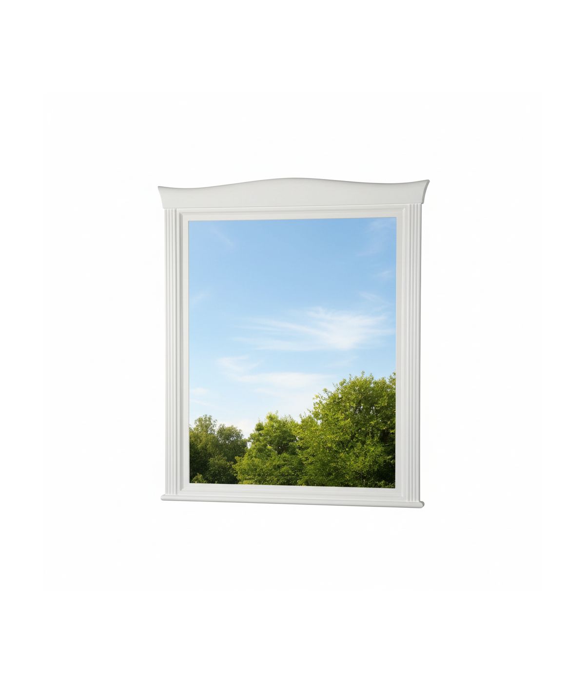 Specchiera rettangolare sagomata legno shabby vari colori  88x98x5