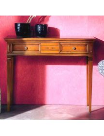 CONSOLLE CLASSICA IN LEGNO 2 CASSETTI INTARSIATA FINITURA BASSANO L.100 P.37 H.80