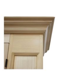 Vetrina classica 2 ante legno grezzo intagliata margherita L.155 P.48 H.215