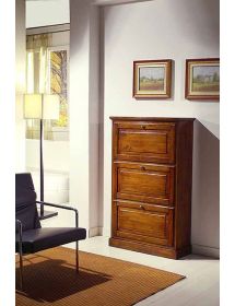 SCARPIERA CLASSICA IN LEGNO 3 RIBALTE GREZZO L.80 P.30 H.130 (1219)