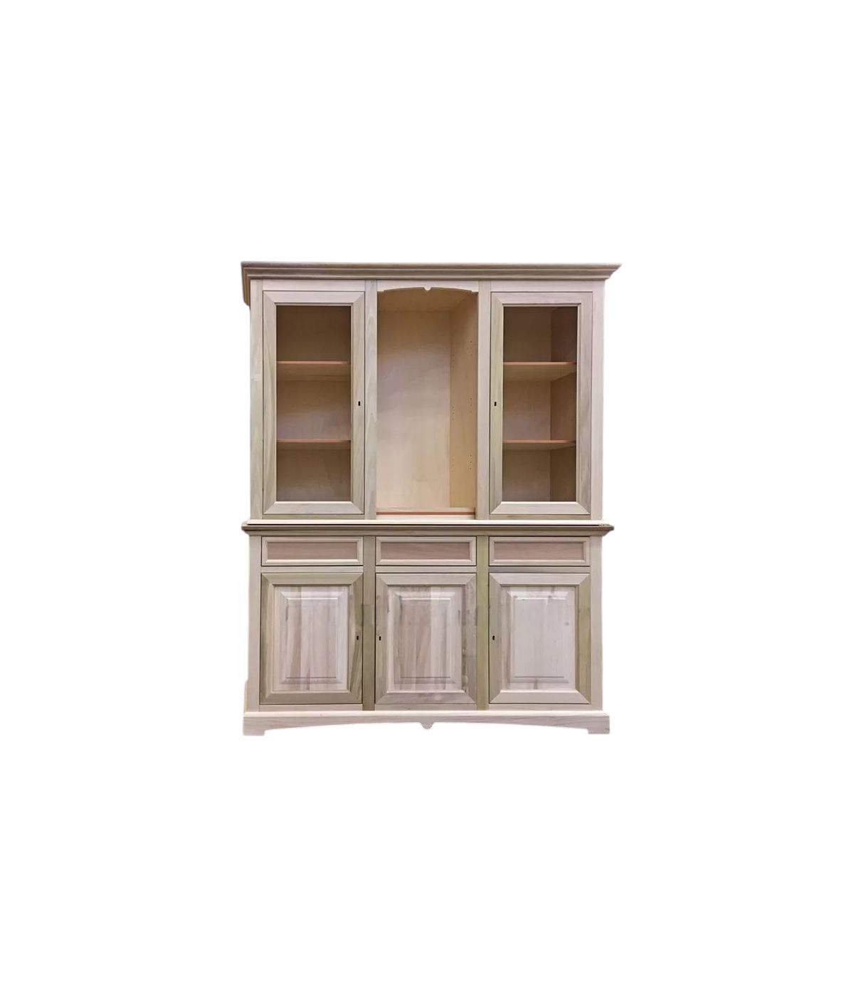 Cristalliera 3 Ante Arte Povera In Legno grezza L. 170 P.46 H.215