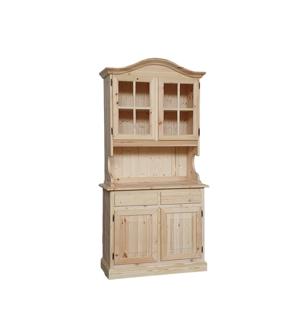 Cristalliera 2 ante legno di pino massello grezzo L.105 P.42 H.205